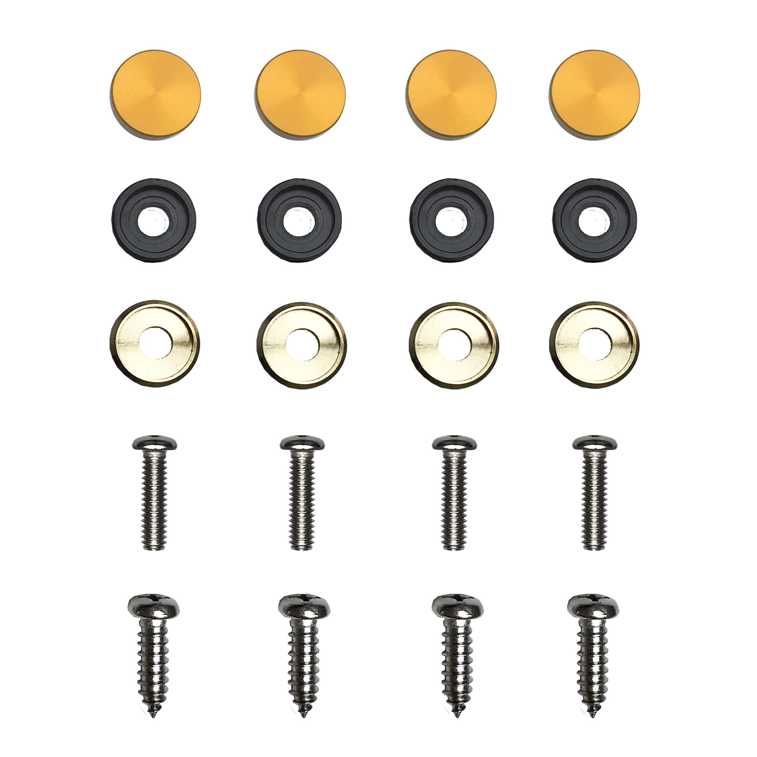 FAI Frame Ai Set of 4 Anti Rust Resistant Stainless Steel Screw Rose Gold Aluminum Screw Caps for License Plate Frame