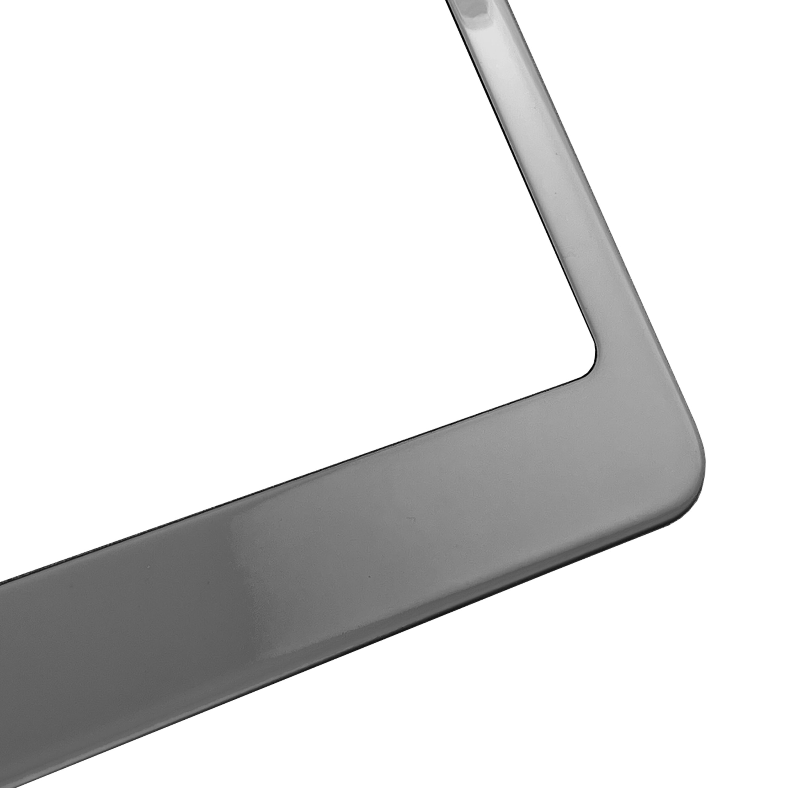 FAI Frame Ai T304 Stainless Steel Polish Mirror Stainless Steel License Plate Frame Holder Bracket - Smoke Black Chrome - Image 3