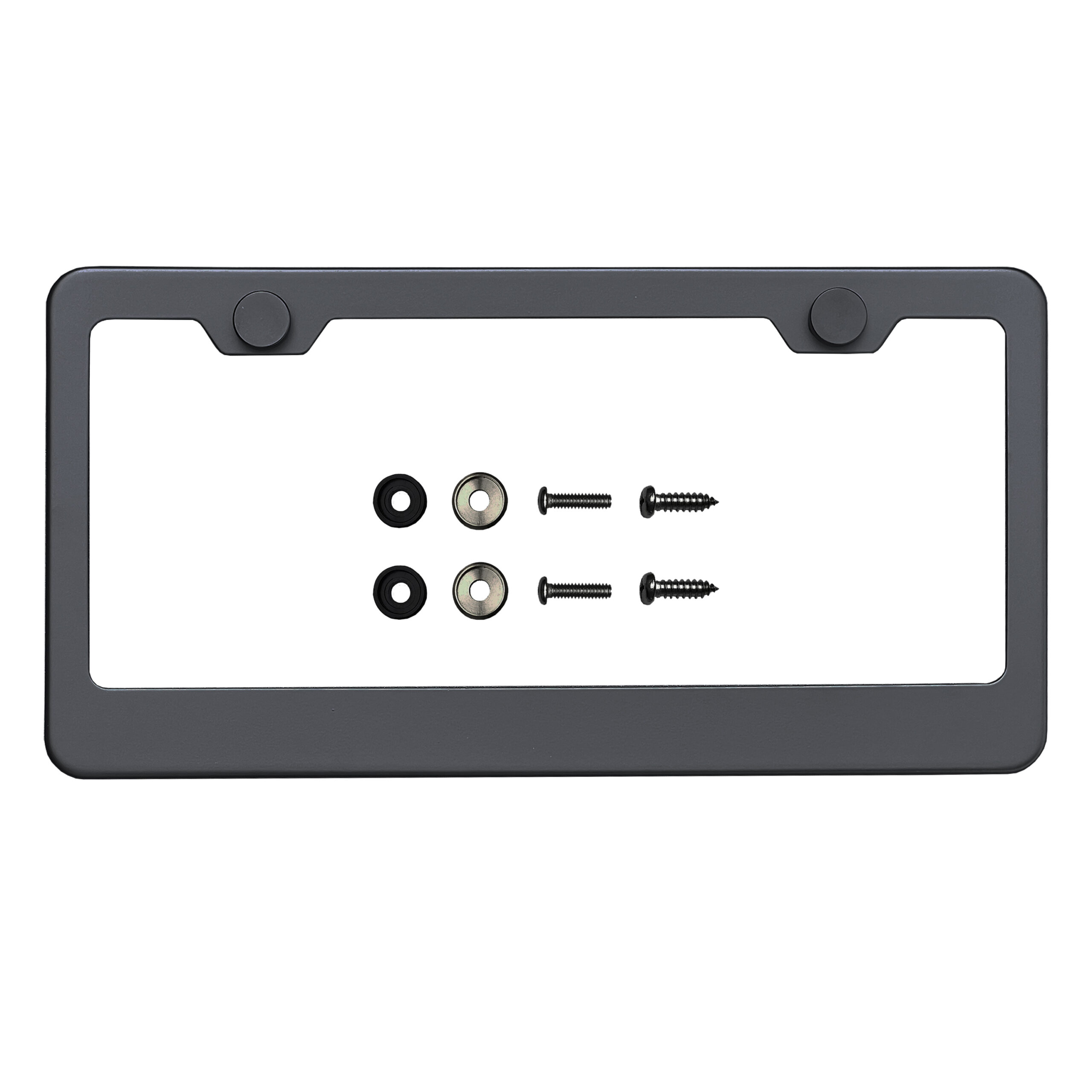 FAI Frame Ai T304 Stainless Steel Powder Coating Stainless Steel License Plate Frame Holder Bracket - Matte Black