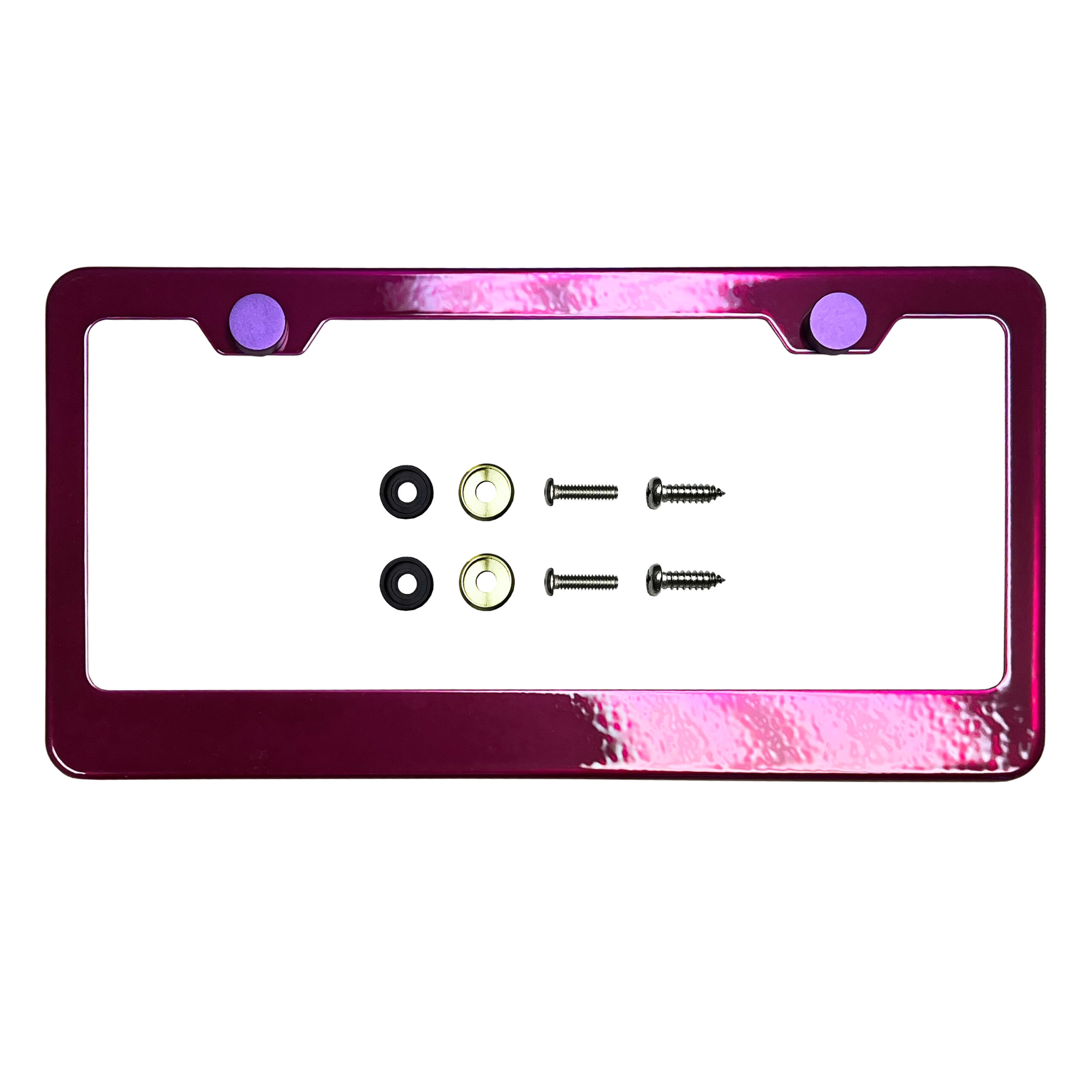 FAI Frame Ai T304 Stainless Steel Polish Mirror Stainless Steel License Plate Frame Holder Bracket - Raspberry Pink