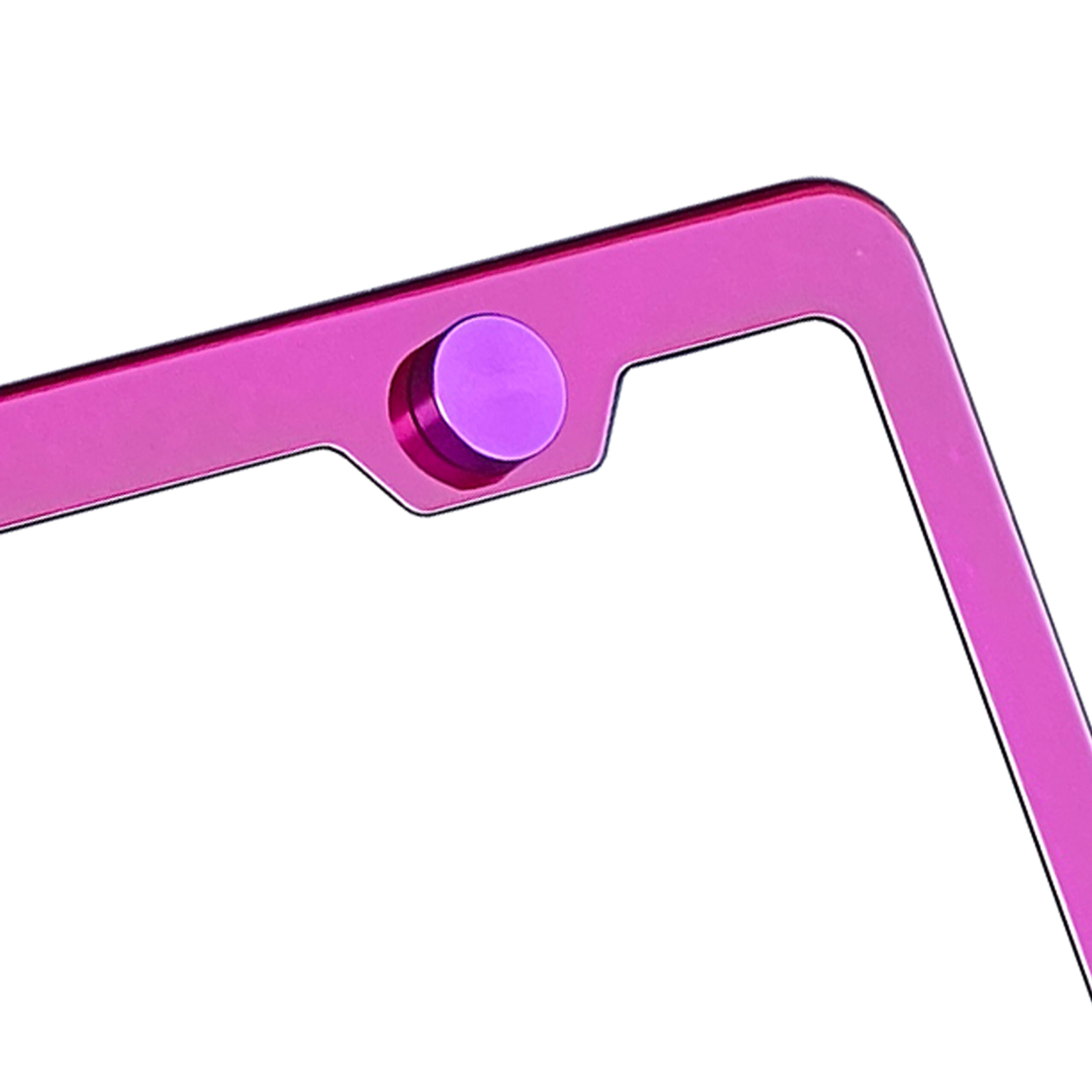 FAI Frame Ai T304 Stainless Steel Polish Mirror Stainless Steel License Plate Frame Holder Bracket - Raspberry Pink - Image 4