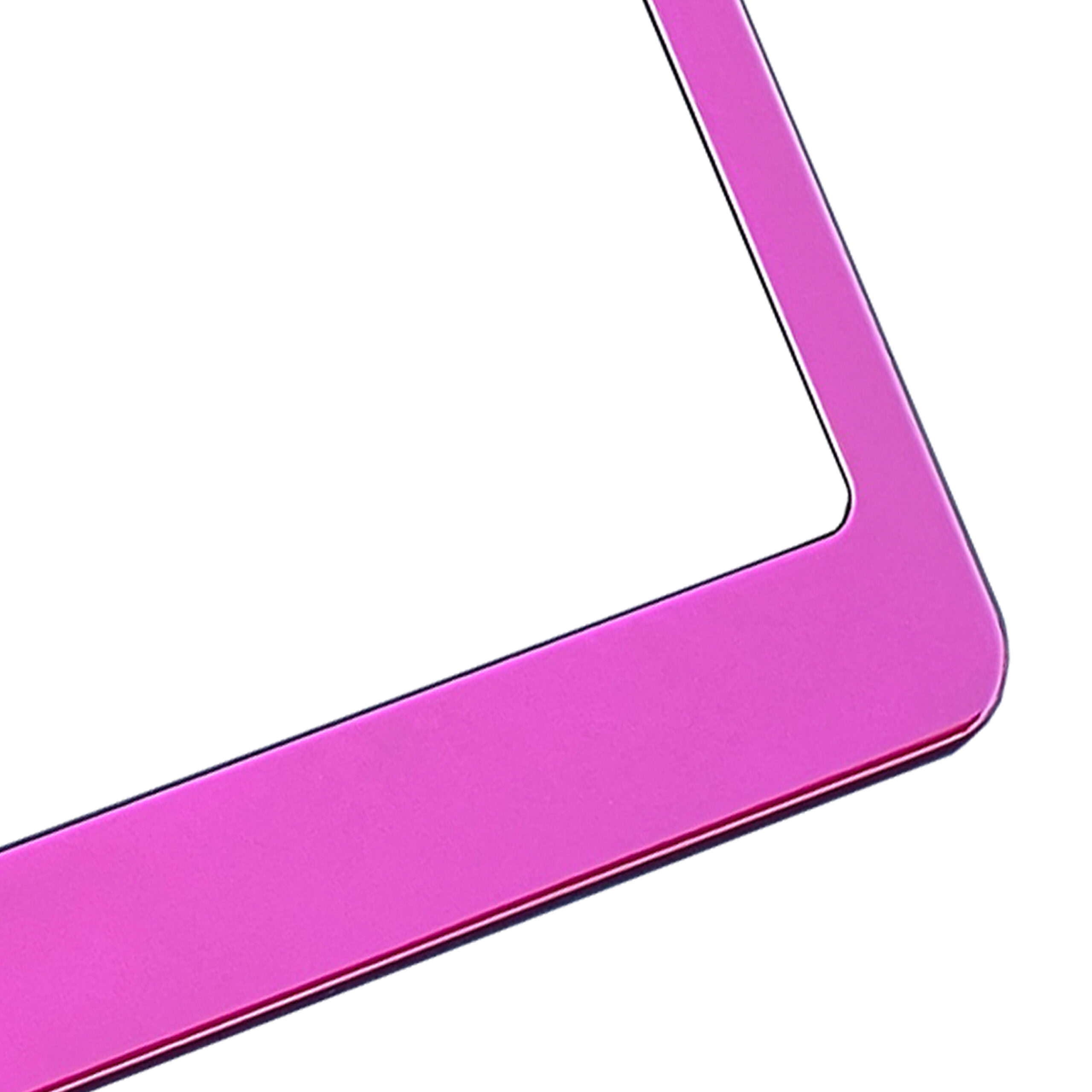 FAI Frame Ai T304 Stainless Steel Polish Mirror Stainless Steel License Plate Frame Holder Bracket - Raspberry Pink - Image 3