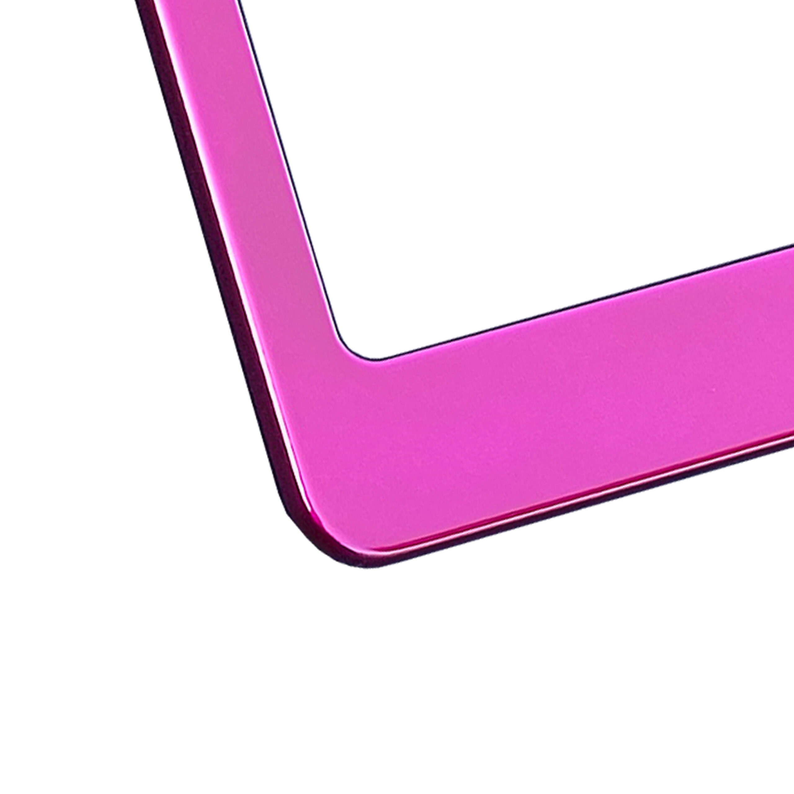 FAI Frame Ai T304 Stainless Steel Polish Mirror Stainless Steel License Plate Frame Holder Bracket - Raspberry Pink - Image 2