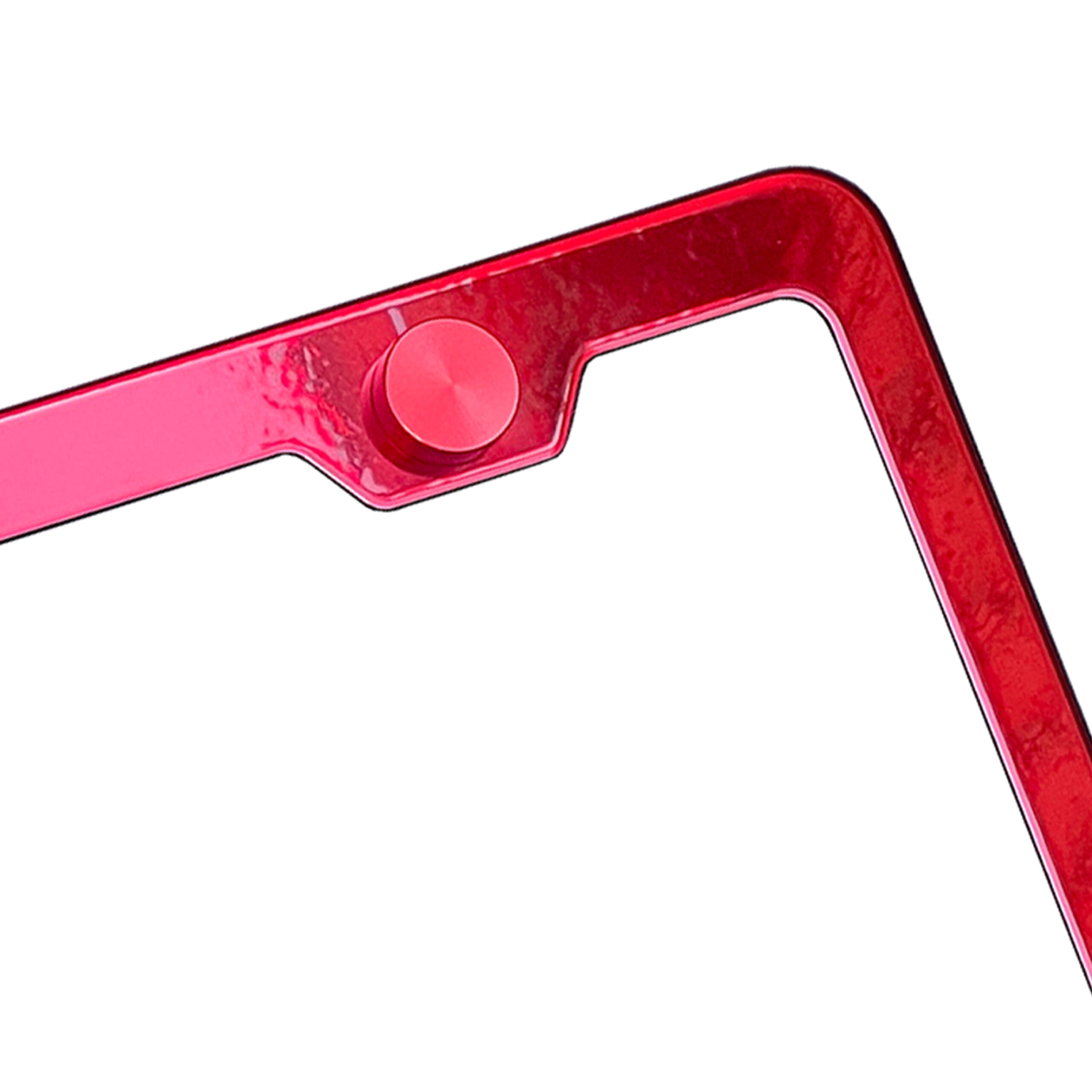 FAI Frame Ai T304 Stainless Steel Polish Mirror Stainless Steel License Plate Frame Holder Bracket - Candy Red - Image 8