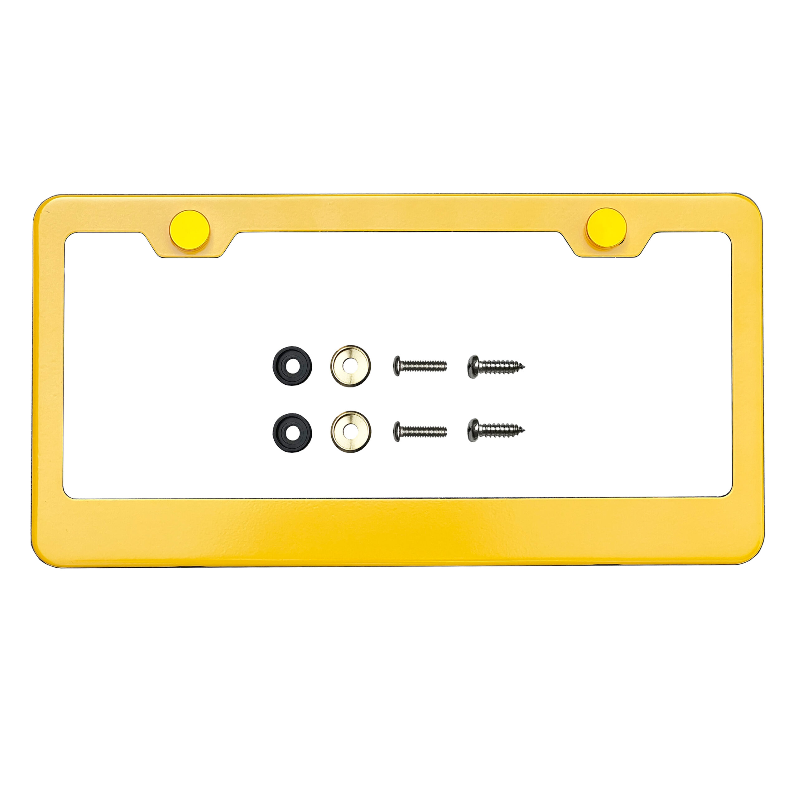 FAI Frame Ai T304 Stainless Steel License Plate Frame Holder Bracket - Solar Yellow Powder Coating Finish
