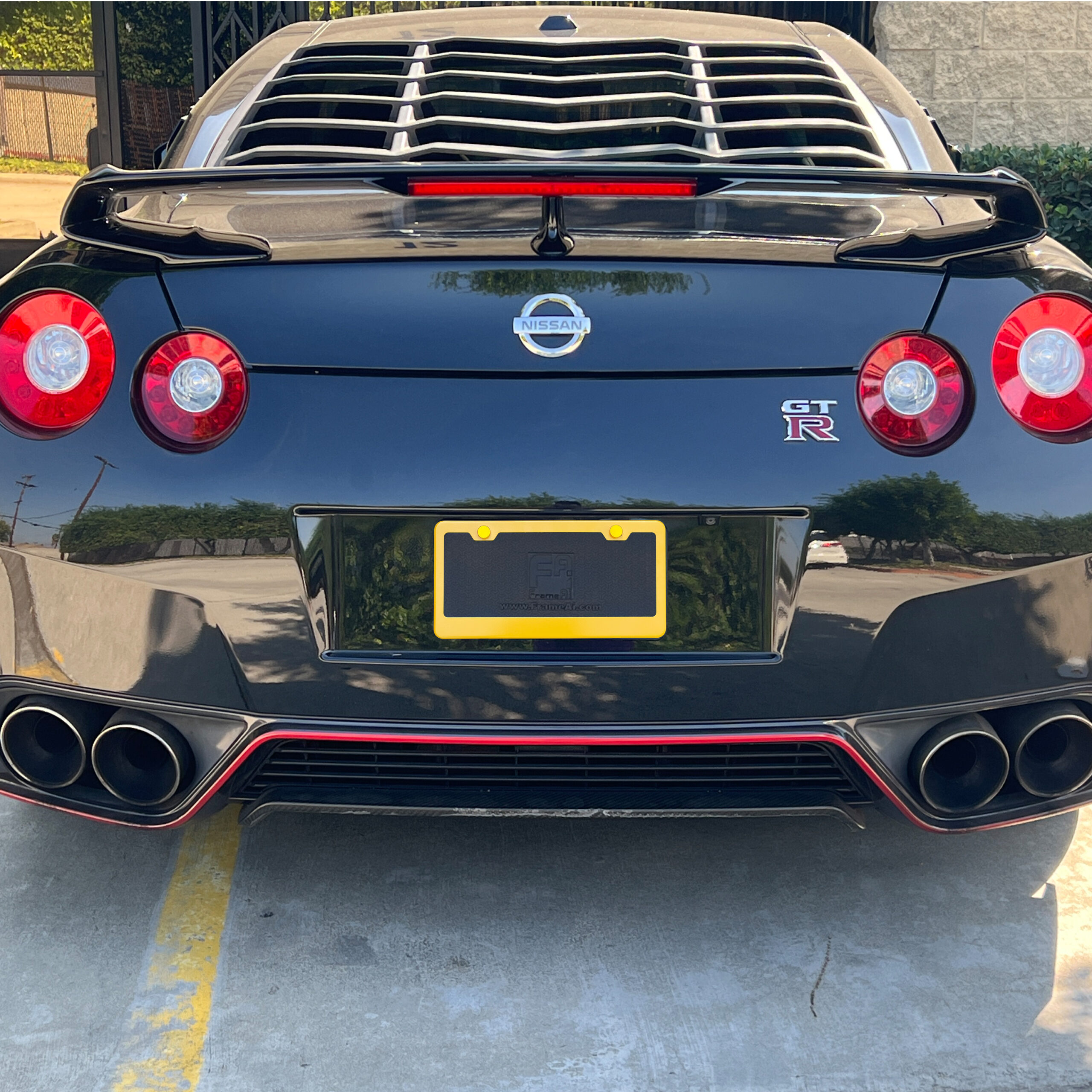 FAI Frame Ai T304 Stainless Steel License Plate Frame Holder Bracket - Solar Yellow Powder Coating Finish - Image 6