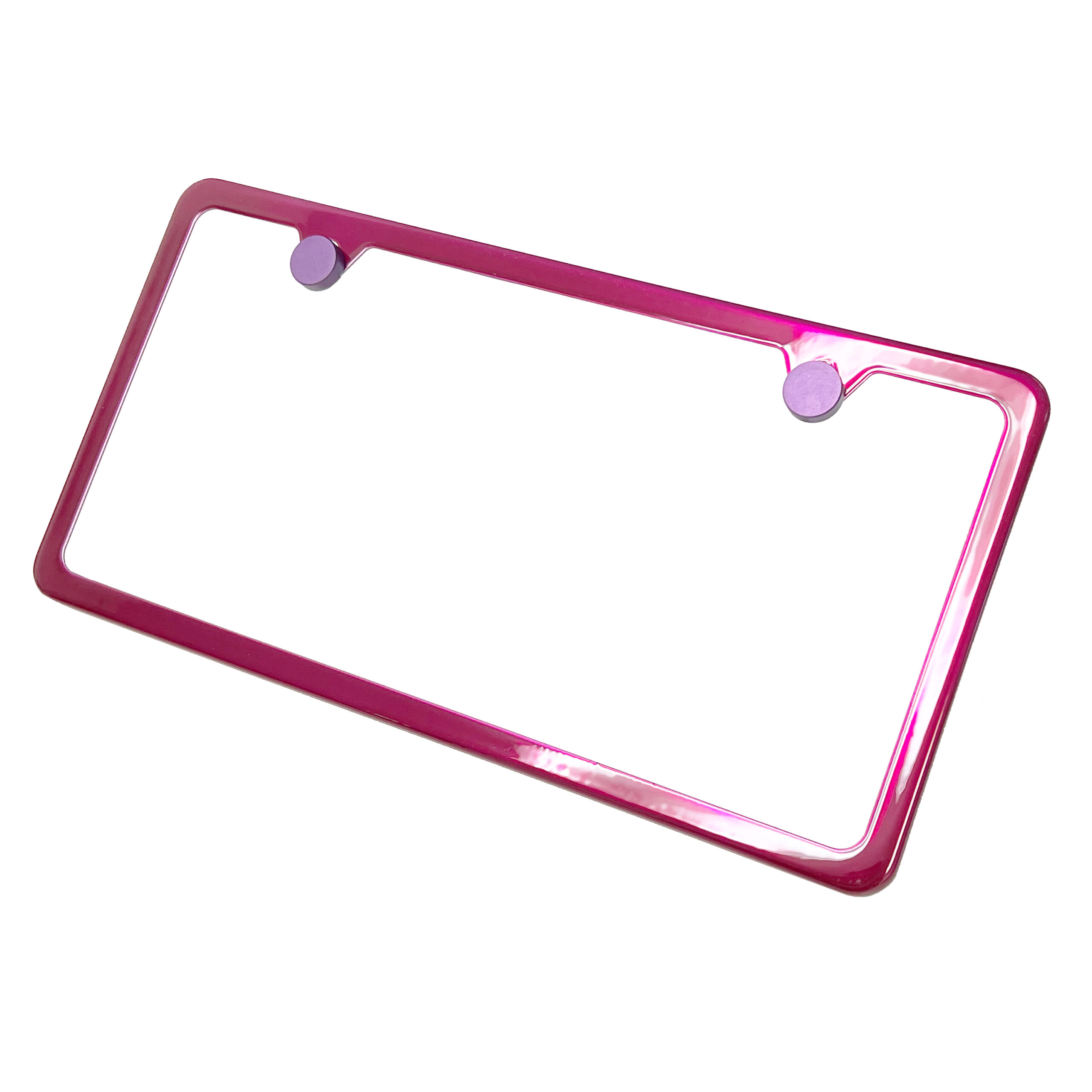 Frame Ai Two Hole Slim Version Raspberry Pink Chrome License Plate