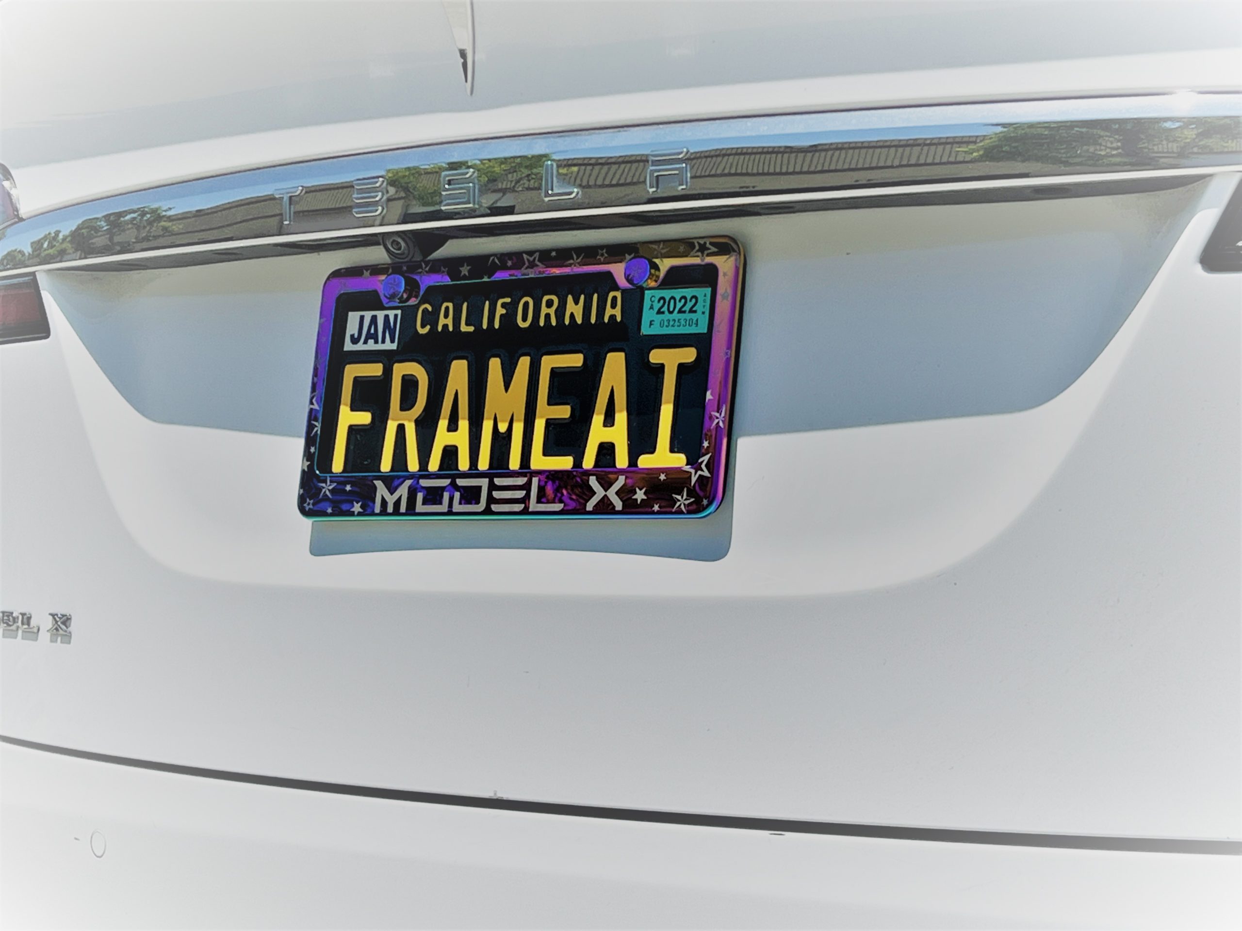 FAI Frame Ai Nautical Stars Pattern Personalized Customized your own text Laser Engraved Etched – T304 Stainless Steel License Plate Frame Holder Bracket with Metal Screw Caps – Neo Chrome - Image 3