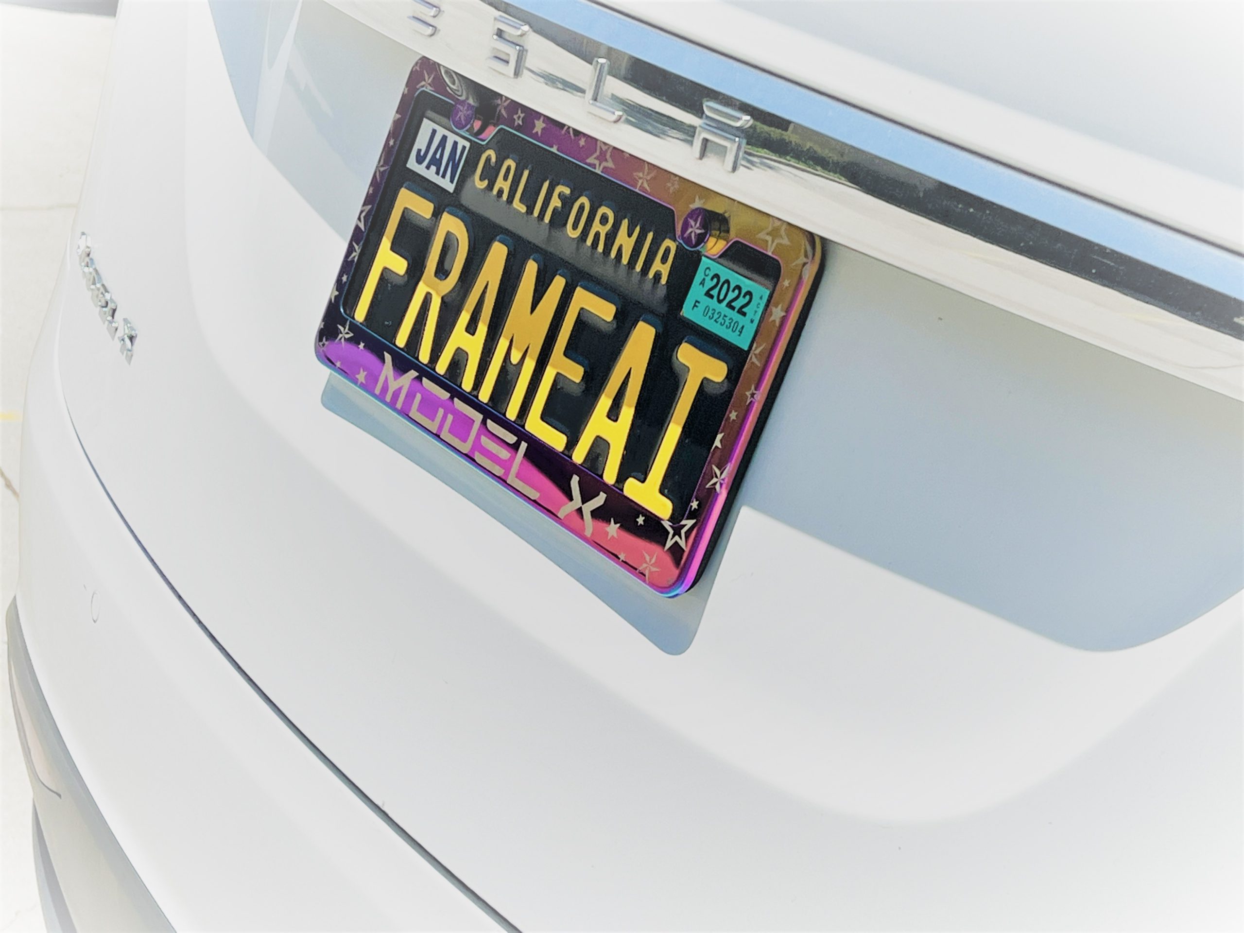 FAI Frame Ai Nautical Stars Pattern Personalized Customized your own text Laser Engraved Etched – T304 Stainless Steel License Plate Frame Holder Bracket with Metal Screw Caps – Neo Chrome - Image 6