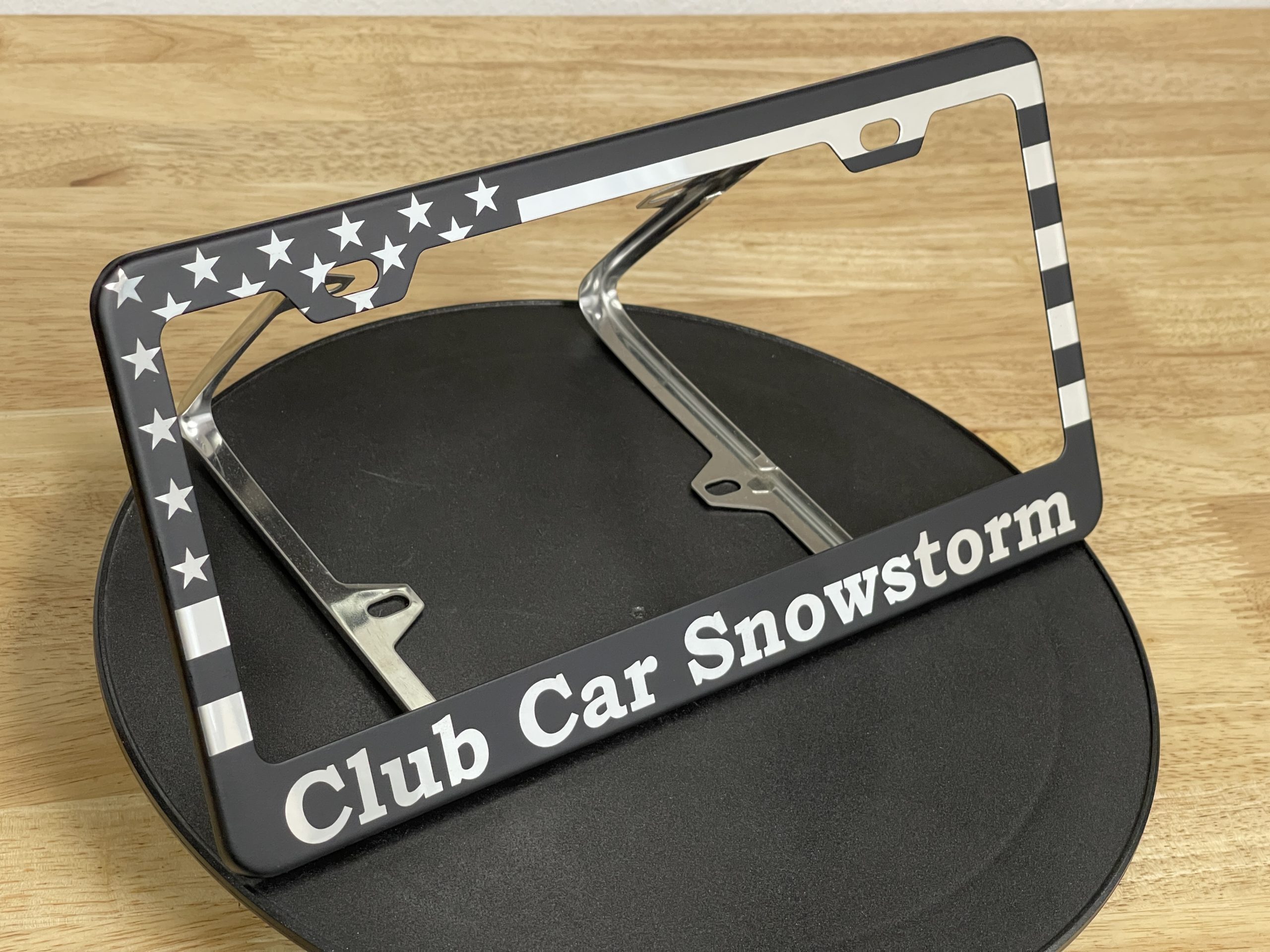 FAI Frame Ai Customize USA American Flag License Plate Frame Laser Engraved Etched – T304 Stainless Steel License Plate Frame Holder Bracket – Matte Black - Image 3