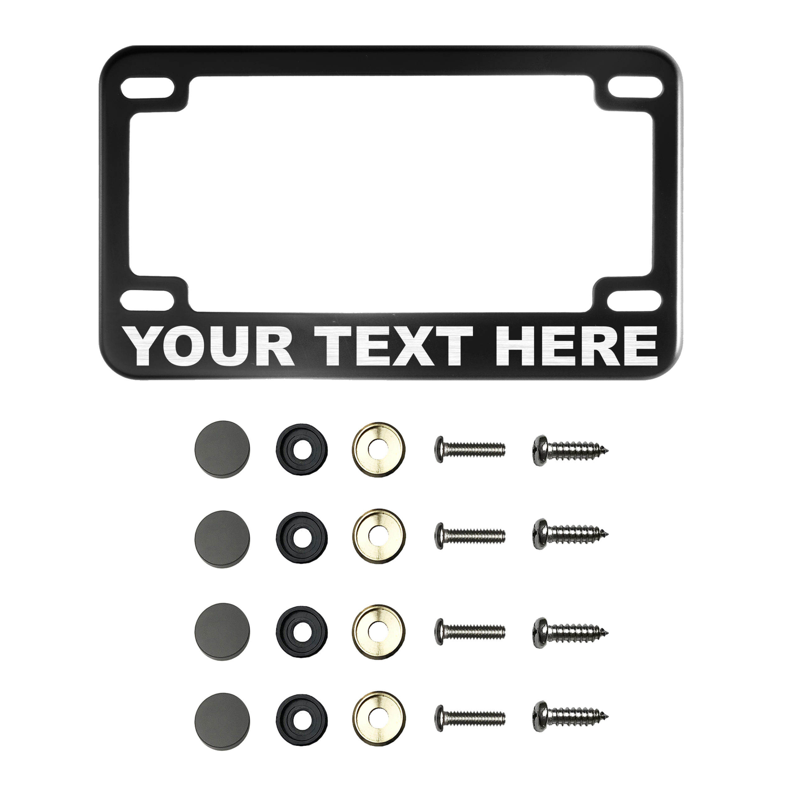 FAI Frame Ai T304 Stainless Steel Motocross Motorcycle Customized Laser etched License Plate Frame Holder Bracket - Matte Black
